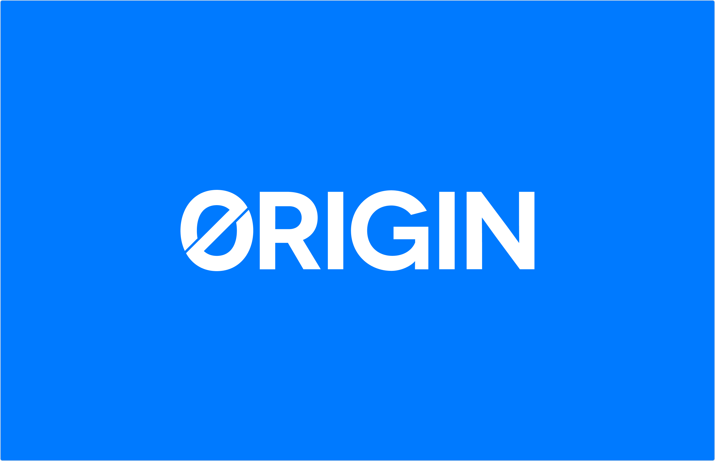 ØRIGIN wordmark on the brand blue